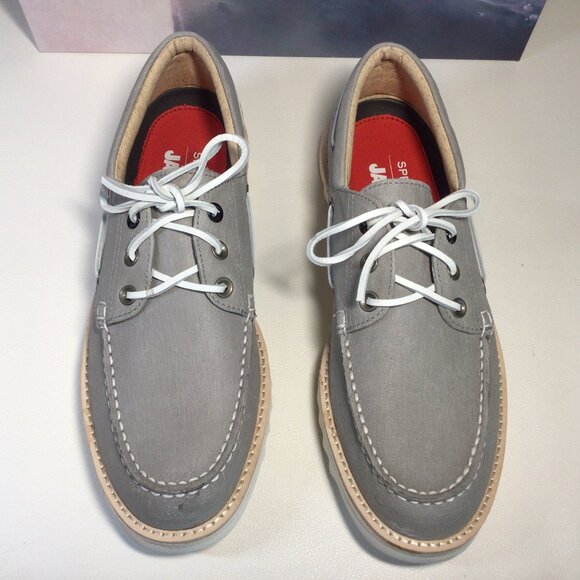 NEW Sperry Boat Shoes  Gray Leather JAWS Shark Special Edition - Picture 6 of 13